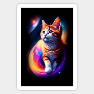 Galaxy Cat Coloful Sticker